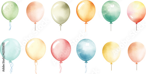 set balloon watercolor