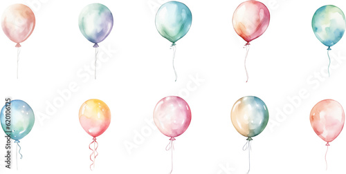 set balloon watercolor