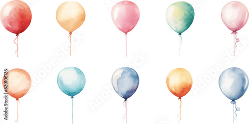 Obraz na płótnie set balloon watercolor