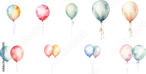 set balloon watercolor