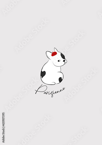 barret french bulldog vector graphic illustration
