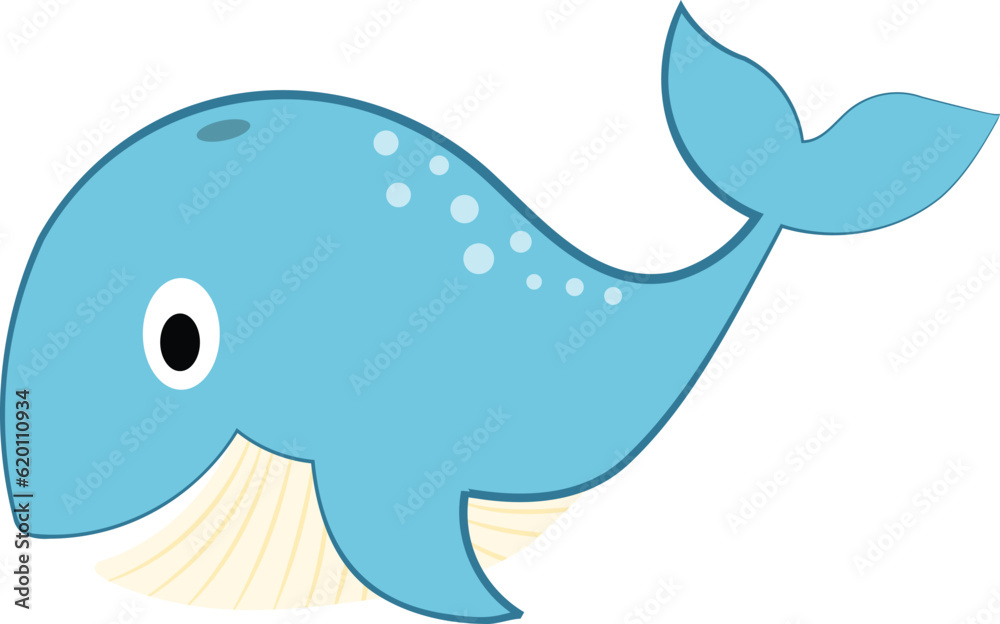 Naklejka premium cartoon whale vector image