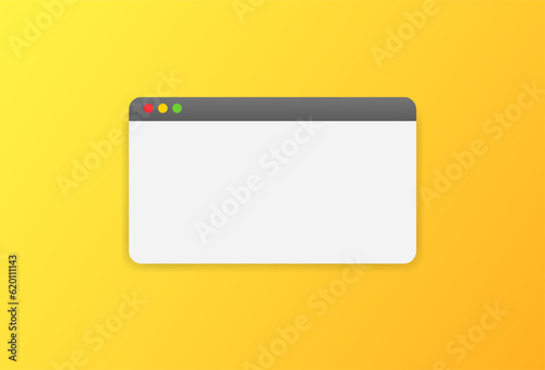 Application window. Flat, color, popup layout, popup mac os. Vector illustration.