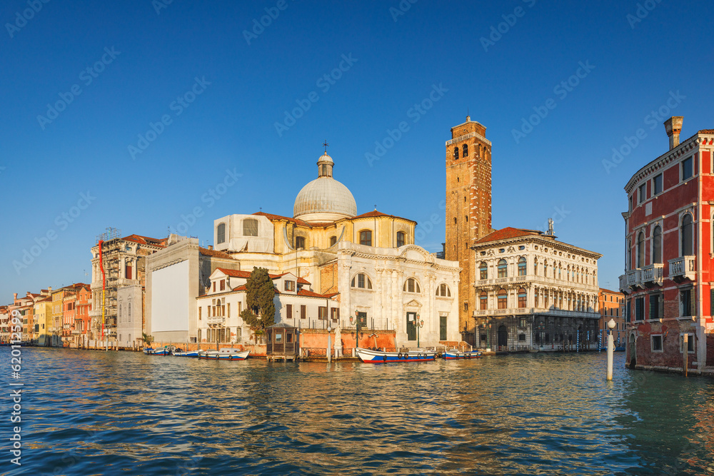 Church San Geremia in Venice from Grand Canal at sunny morning, Italy, Europe.