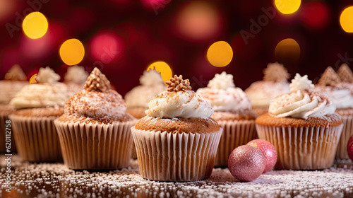Christmas cup cakes, food photography 