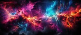 Abstract cloudy nebula in outer space, multicolor galaxy. AI generated.