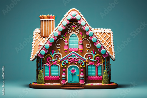 Food photography, gingerbread house
