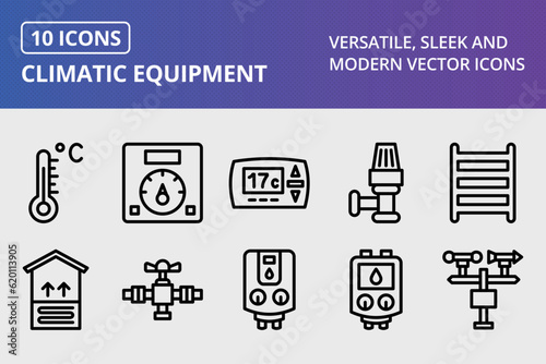 Vector Climatic Equipment Icon Set
