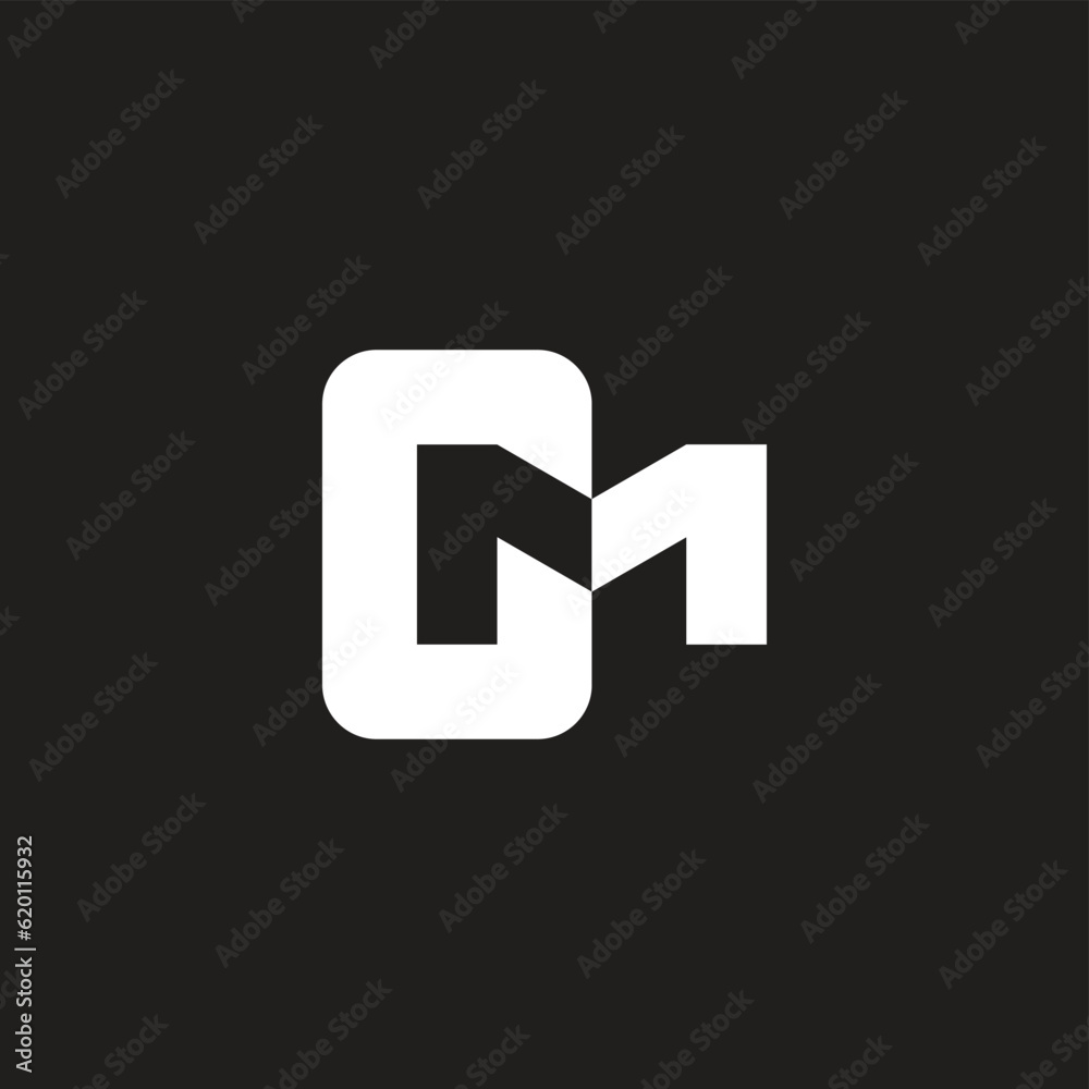letter gm simple negative space logo vector letter gm simple negative space logo vector