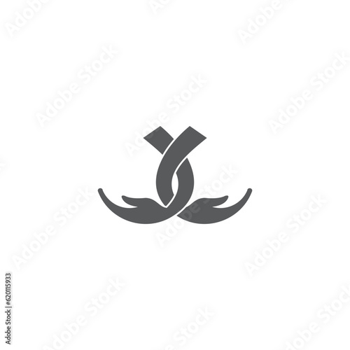 helping hand care teamwork logo vector