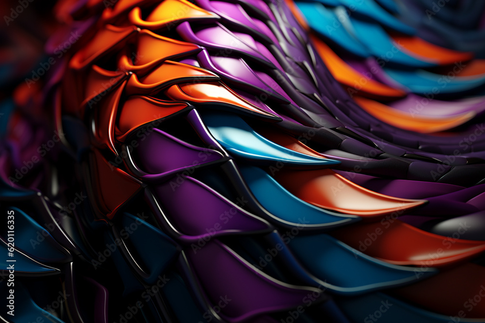complex, multi-layered pattern of interlocking shapes that resembles a ...