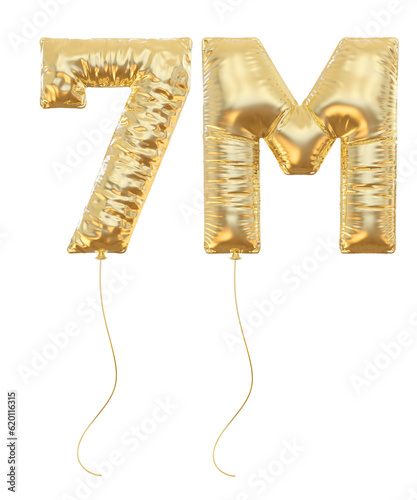7M Follower Gold Balloons 3D 