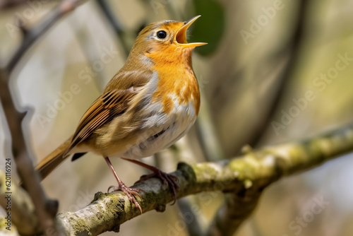 robin perched on a branch © lovephotos