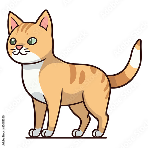 Whiskered Wonder  2D Illustration of a Charming Chausie Cat