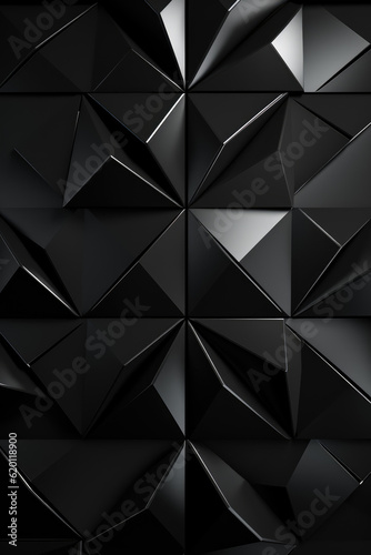 Triangular tile Wallpaper with 3D Black blocks