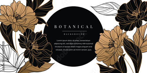 Black and Gold Botanical Illustration