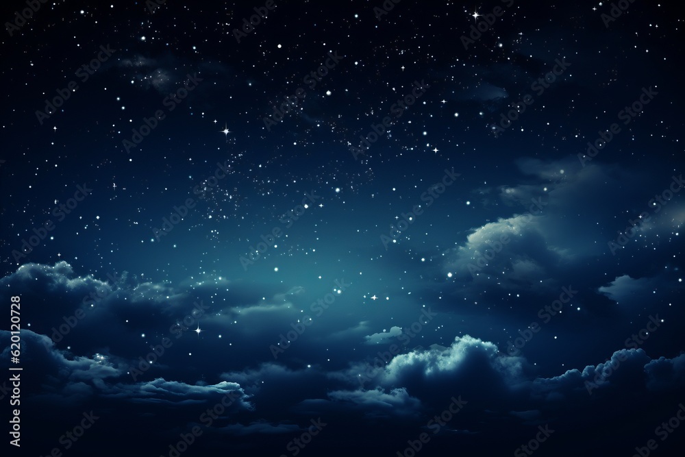 Minimalist Starry Night Sky Background, Generative AI