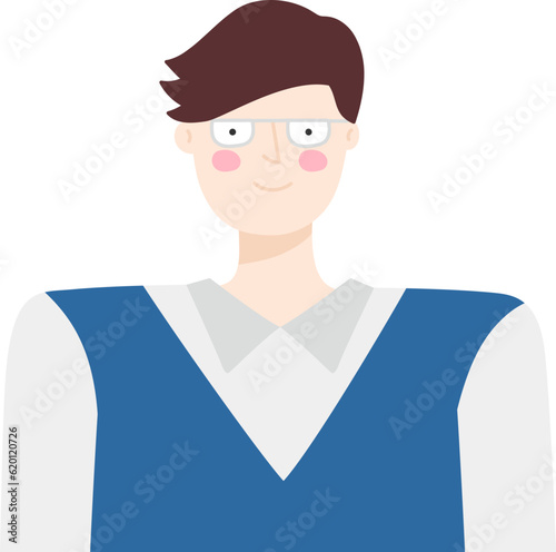 Handsome Guy with Glasses People Avatar illustration