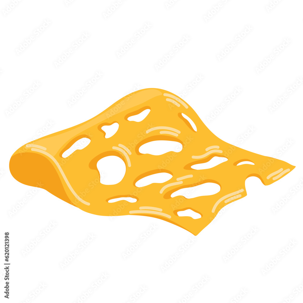 Cheese slice. Swiss cheese with holes. Cheddar icon isolated on white background. Dairy product. Vector Hand draw Illustration isolated on the white background. Cheese slice. Swiss cheese with holes. Cheddar icon isolated on white background. Dairy product. Vector Hand draw Illustration isolated on the white background.