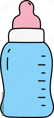 Baby Bottle decorative design element for website, presentation, flyer, brochure, printing, application. illustration style