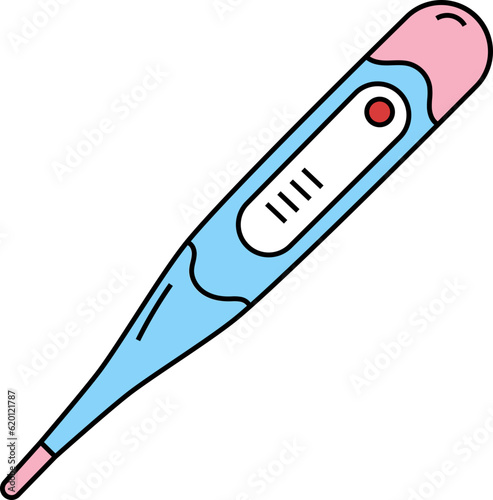Thermometer decorative design element for website, presentation, flyer, brochure, printing, application. illustration style