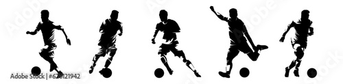 Fototapeta Vector set silhouettes of Soccer player