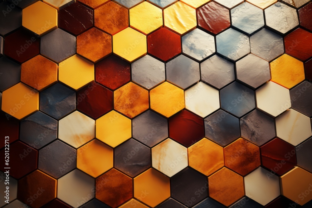 Seamless Geometric Hexagon Pattern Background, Generative AI Seamless Geometric Hexagon Pattern Background, Generative AI