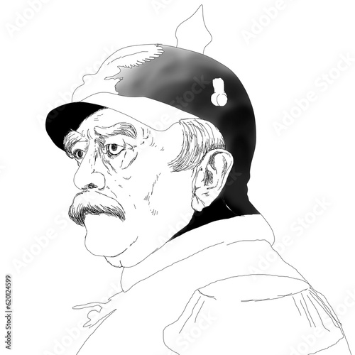 Leinwand Poster Realistic illustration of the German leader Otto Von Bismarck
