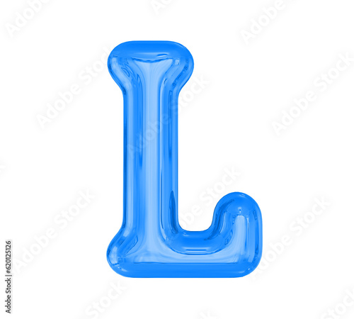 Letter L Blue Balloons 3D