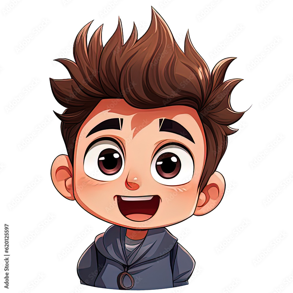 Cartoon cute boy, Boy head icon, Vector, illustration, Generative AI Cartoon cute boy, Boy head icon, Vector, illustration, Generative AI