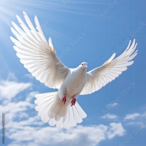 White dove, peace and love