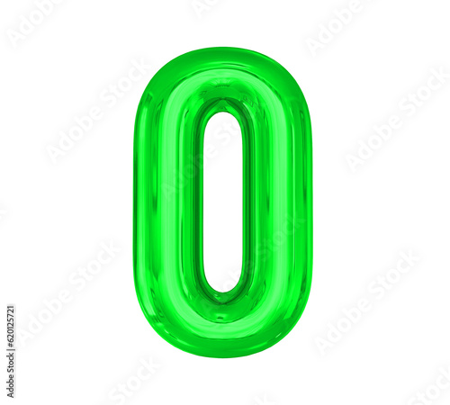 Letter O Green Balloons 3D