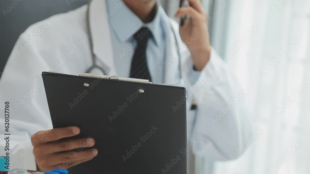 Cropped image of successful medical doctors discussing diagnosis during the conference Cropped image of successful medical doctors discussing diagnosis during the conference