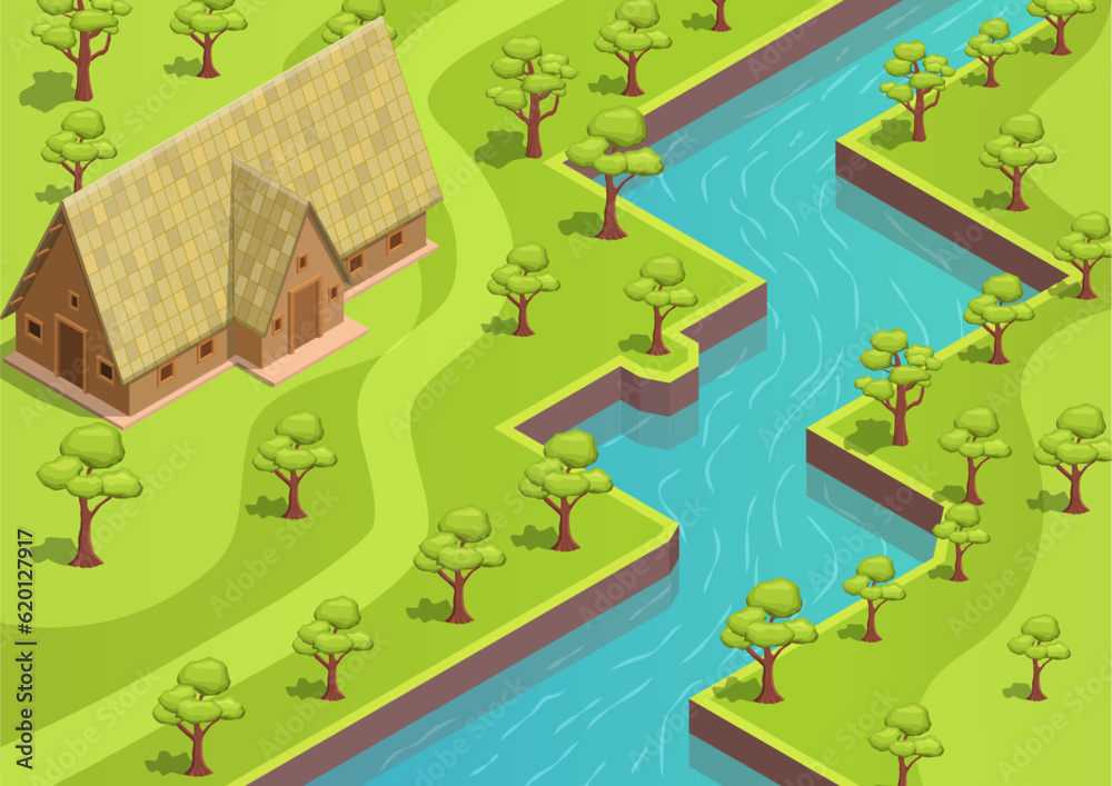 isometric park or forest isometric park or forest