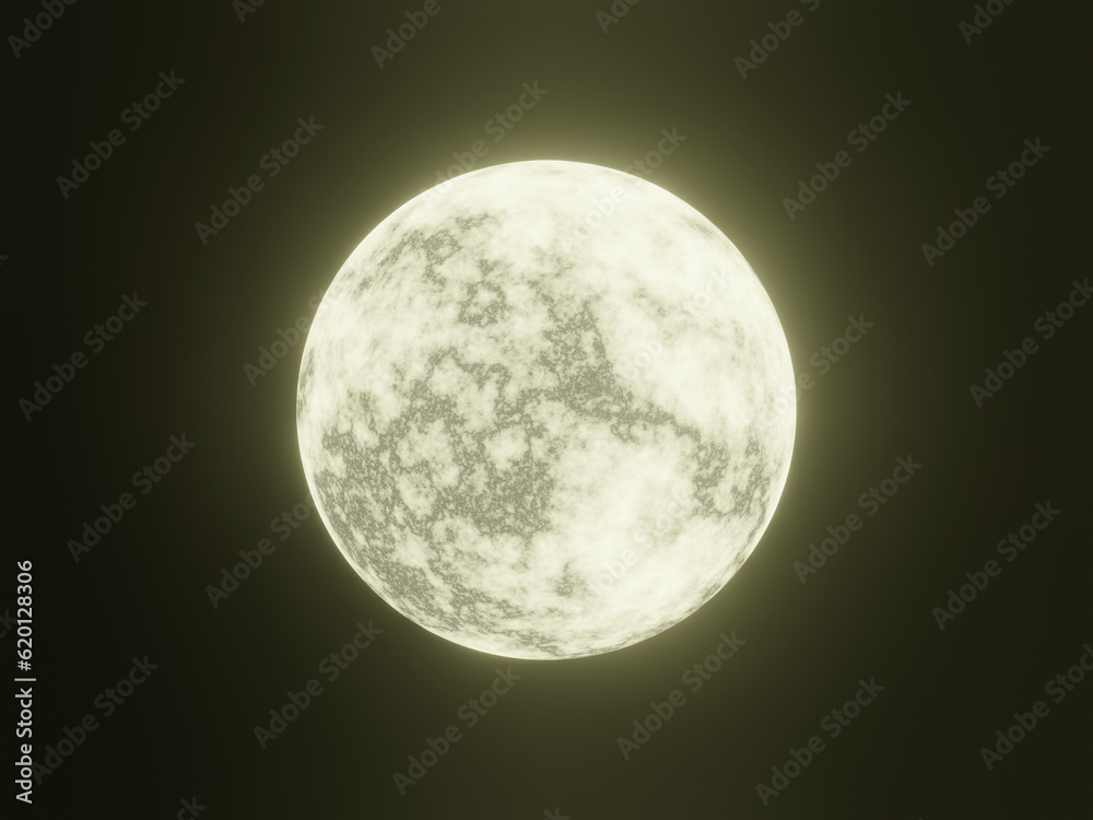 Obraz premium 3D full moon night