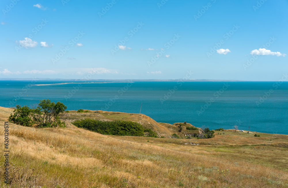 View of the Crimean Tuzla Spit from Cape Ak-Burun before the construction of a bridge across the Kerch Strait View of the Crimean Tuzla Spit from Cape Ak-Burun before the construction of a bridge across the Kerch Strait