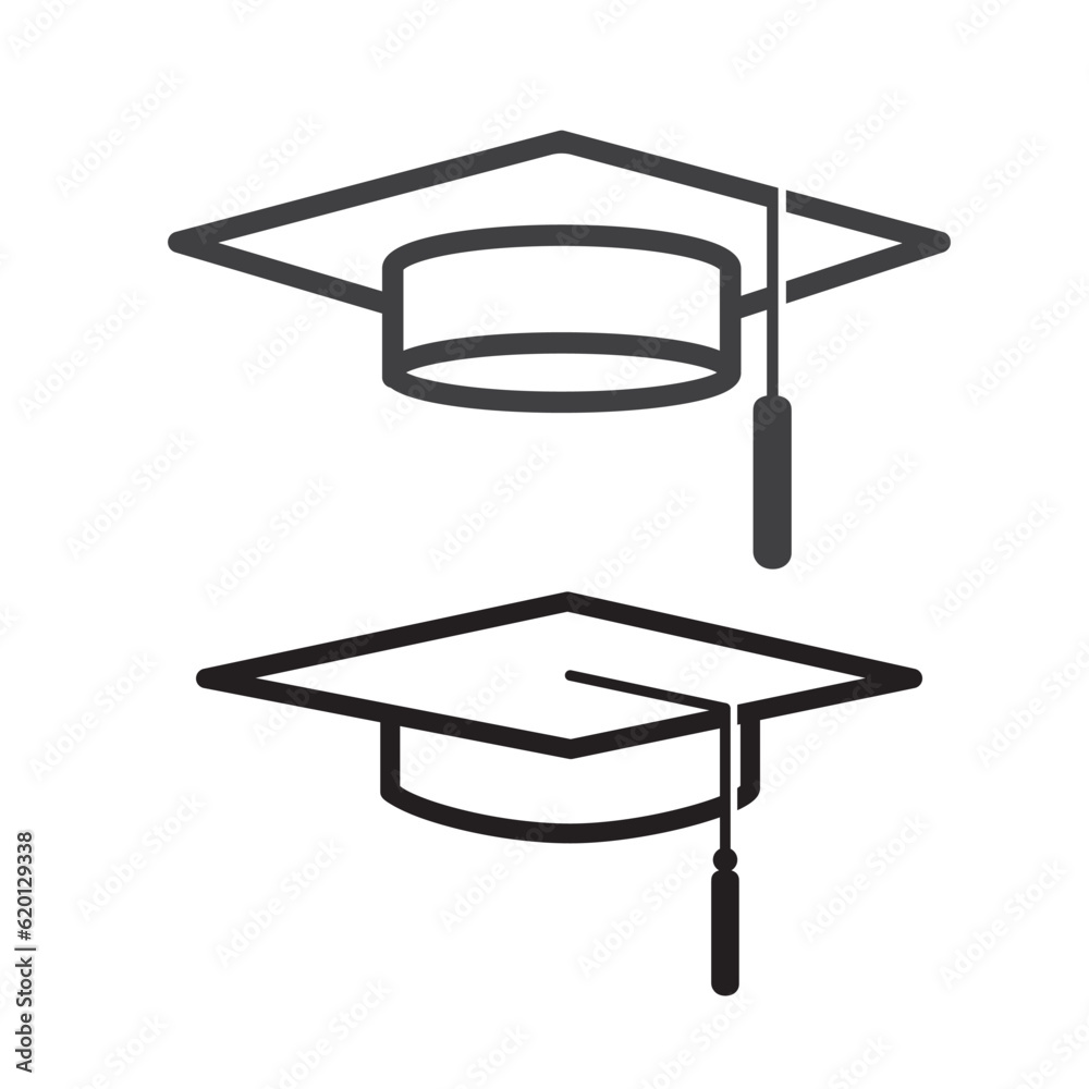 Graduation cap flat design isolated vector illustration. Stock Vector ...