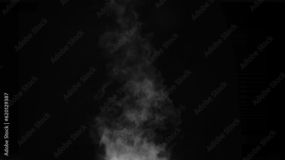 Hot Steam from a Food Pan. White steam rises gracefully in an active trickle from a cup of brewed coffee, which is located off-screen. Filmed at a speed of 120fps
