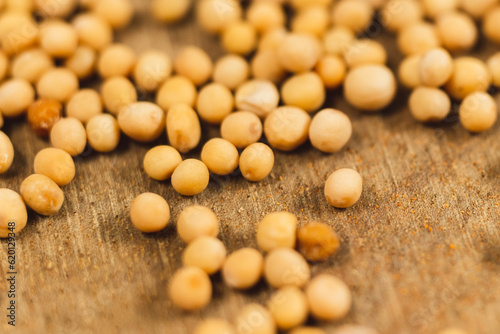 Mustard seeds. Vegan mustard seed concept. Healthy diet, close up