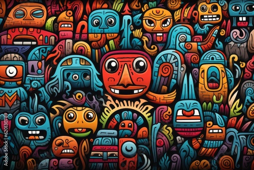 Cartoon Cute Doodles International Day Of Indigenous People Seamless Pattern, Generative AI
