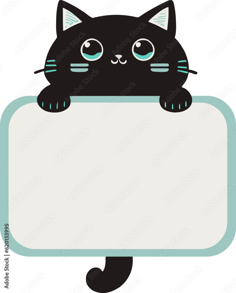 Black cute vector cat Black cute vector cat