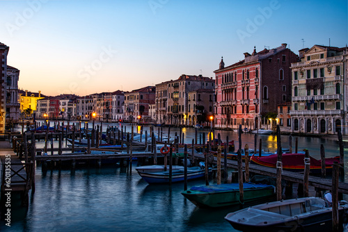 Sunset scene on Canal Grande in Venice