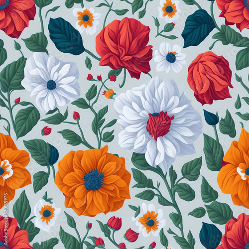 Seamless patterns flower repeating