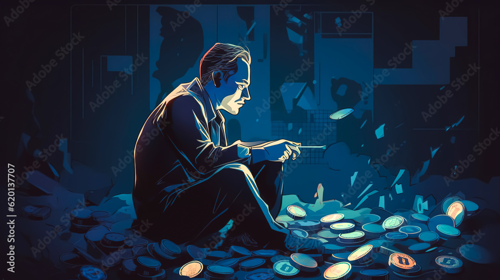 A rich man counts money, generative AI. A rich man counts money, generative AI.