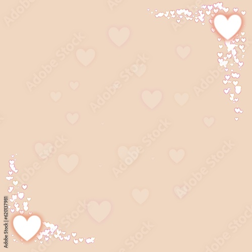 Multi-hearted heart, cream color, background, work