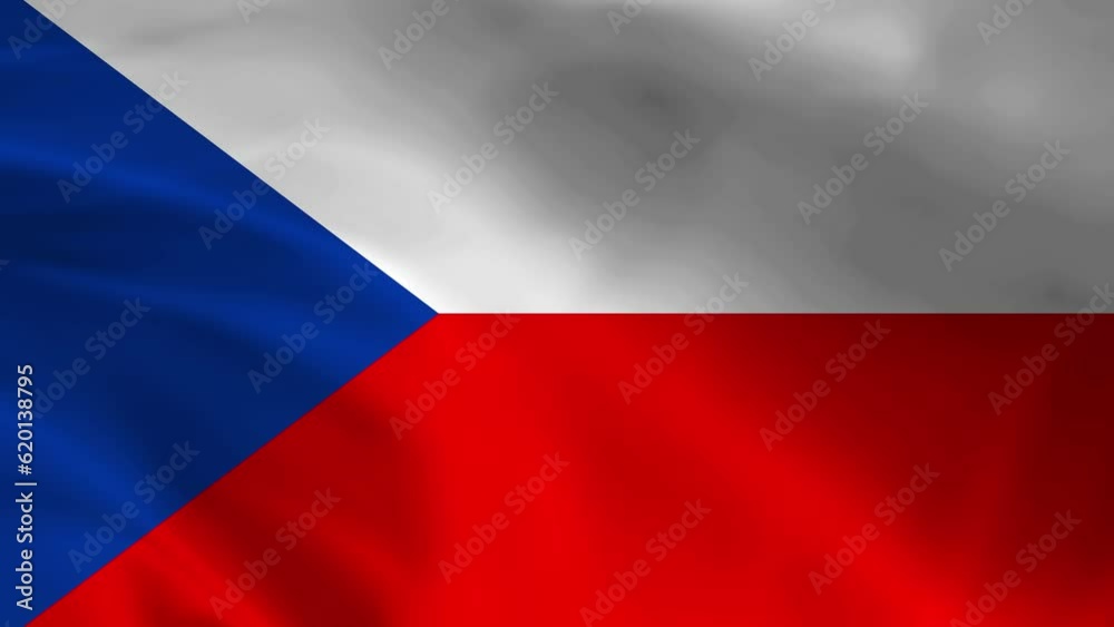 Czech National Flag. 4K seamless loop animation of the Czech flag. Realystic flag video animation Czech National Flag. 4K seamless loop animation of the Czech flag. Realystic flag video animation