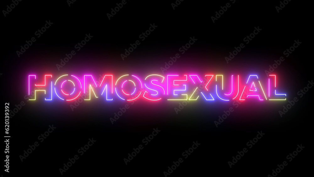 Homosexual colored text. Laser vintage effect