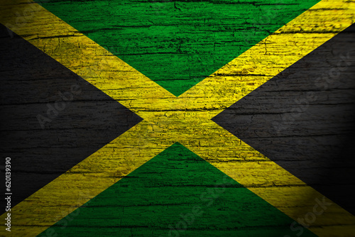 Jamaica flag painting on wood