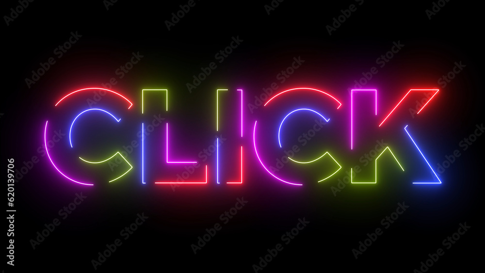 Click colored text. Laser vintage effect