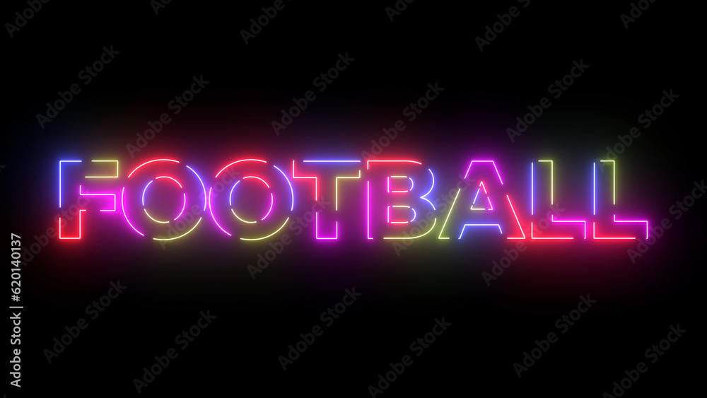 Football colored text. Laser vintage effect